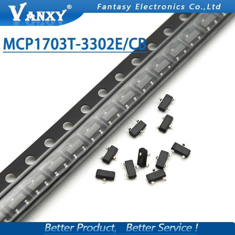 10 পিস MCP1703T-3302E/cb sot-23 mcp1703 3.3v sot23 mcp1703t. 