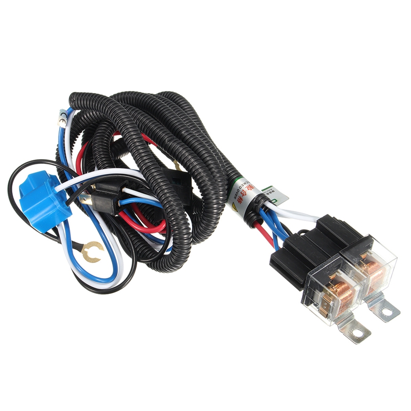H4 Negative Switched LED Headlight Lamp Bulb Relay Wiring Harness Plug Kit. 