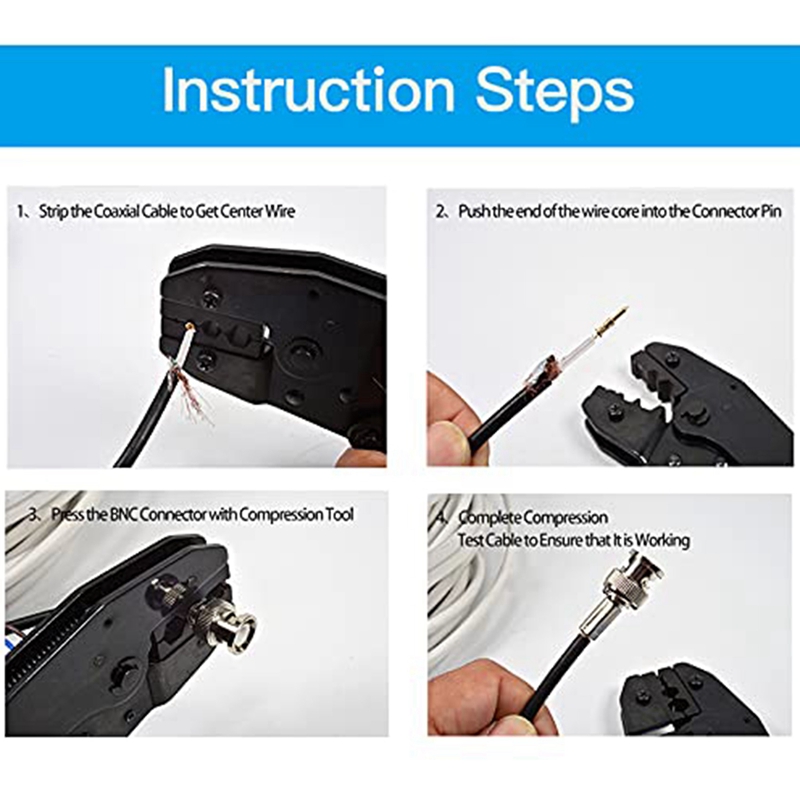 20 Pcs BNC Compression Connector 75 Ohm Coupler with Copper Pin for RG58-59 Crimper Video Plug Extension Coaxial Cable. 