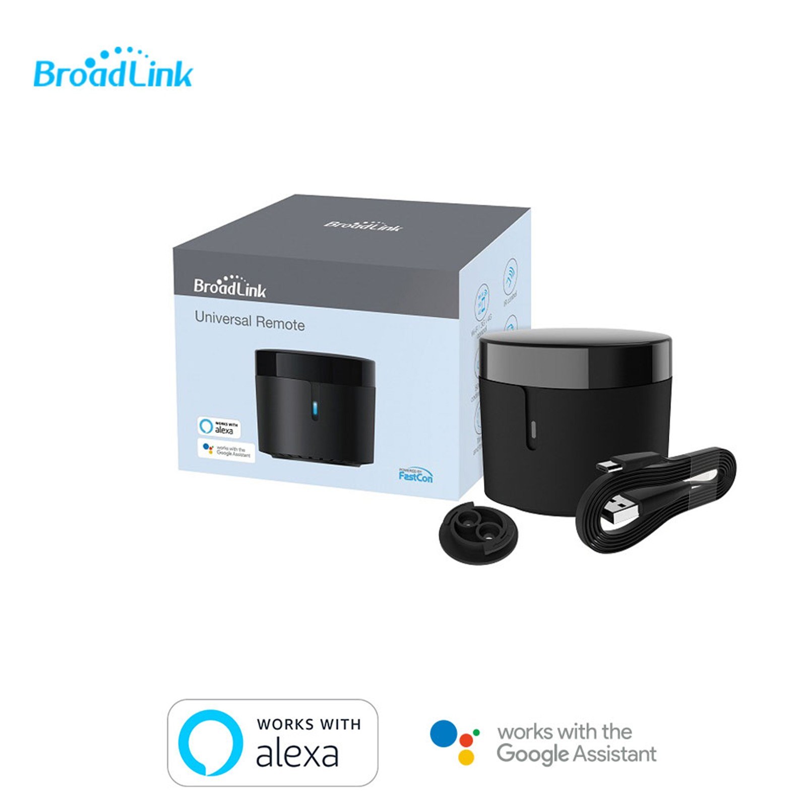 Broadlink RM4 Mini IR Universal Remote Control Smart Home Automation Wi-Fi Infrared Blaster - black. 