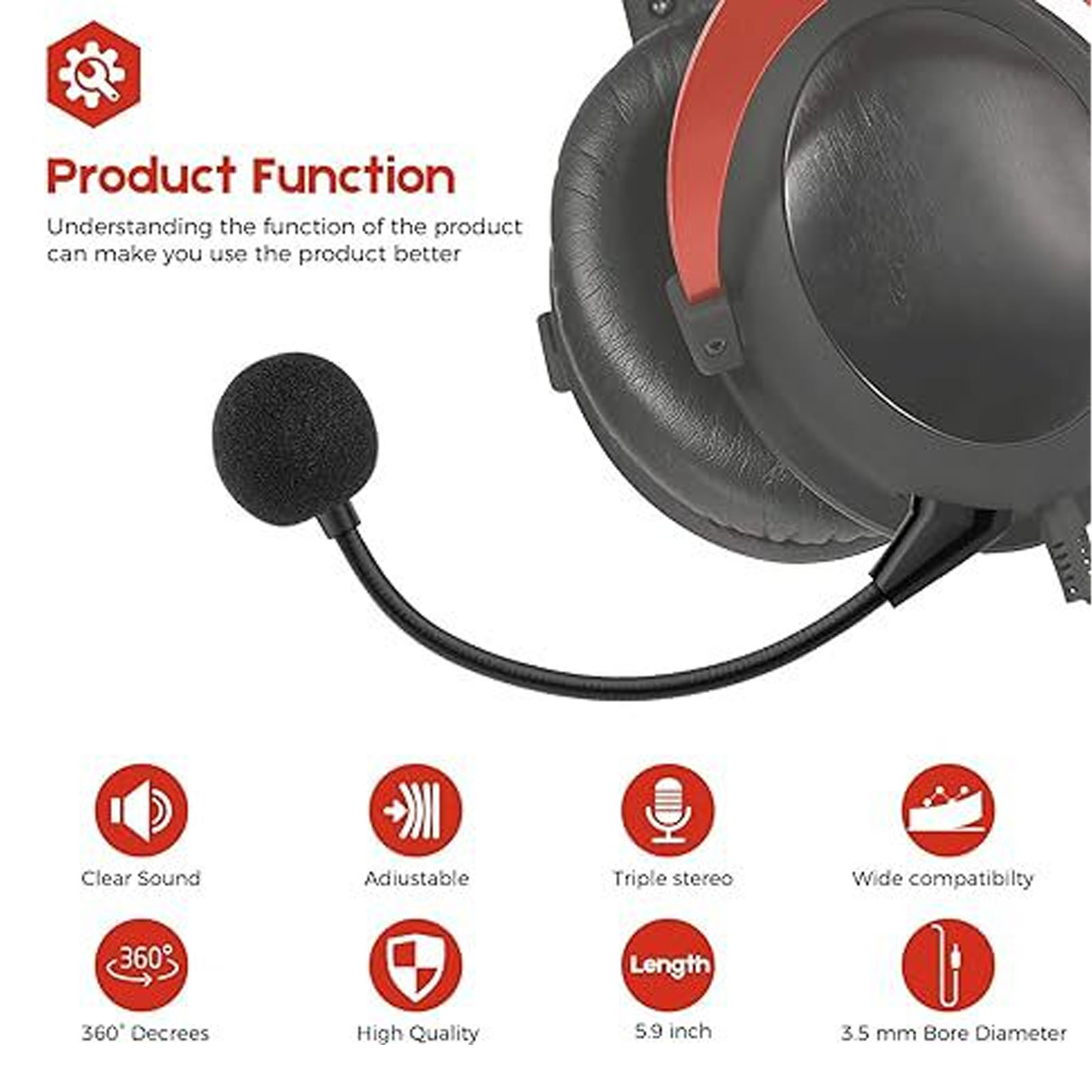 Detachable Microphone Boom, Replacement Game Mic Removable with Flexible for Daily Use. 