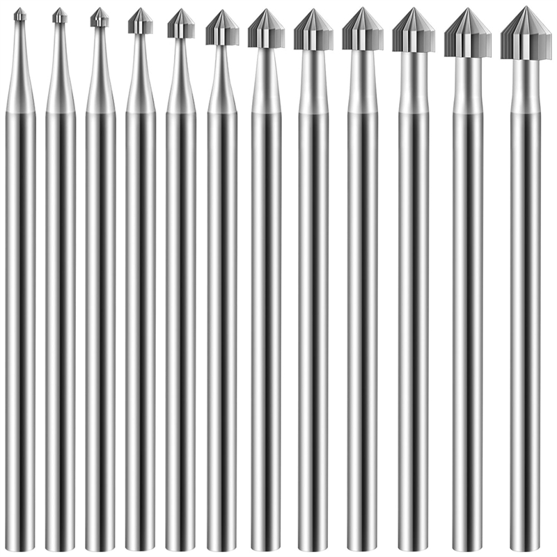 12Pcs Cylinder Cone Shape Carving Burr Sets