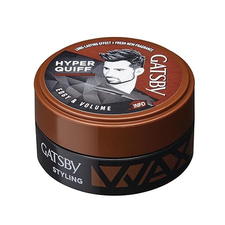 Gatsby Hair Styling Wax - Edgy & Volume, For Hyper Quiff Style, Non Sticky, Volumizing Finish, Anytime Re-Stylable, Easy Wash Off - 75gm. 