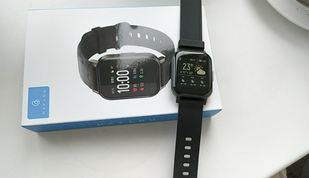 Xiaomi Haylou LS02 Touch Screen Square Shape Smart Watch Black. 