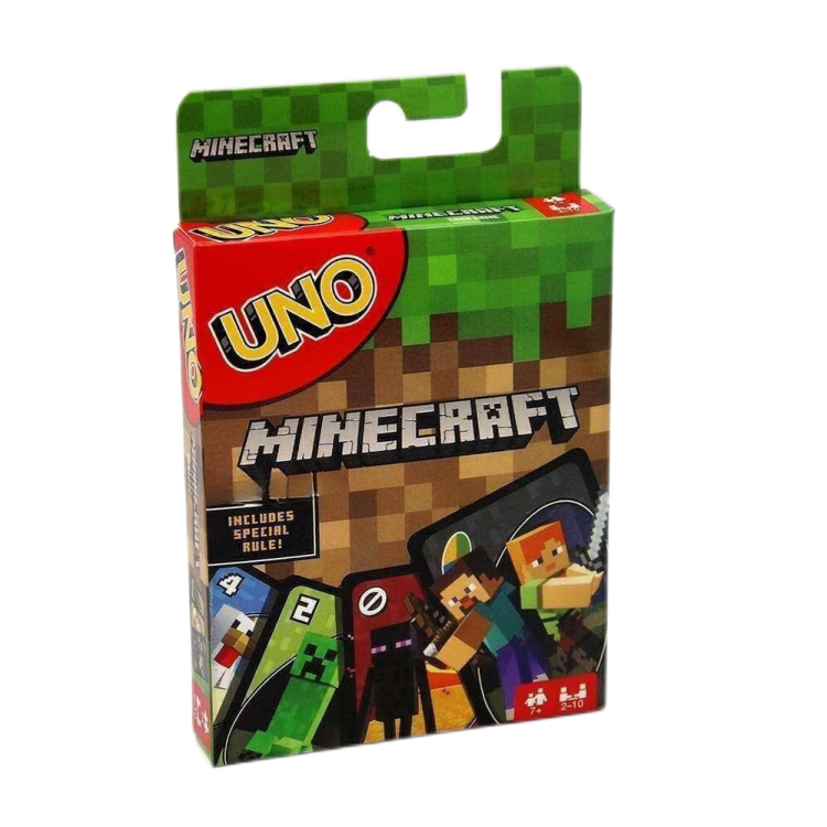 UNO Solitaire Minecraft Iron Box Uno Card Cartoon Animation Entertainment Tabletop Game Multiplayer Battle Collection MC Gift. 