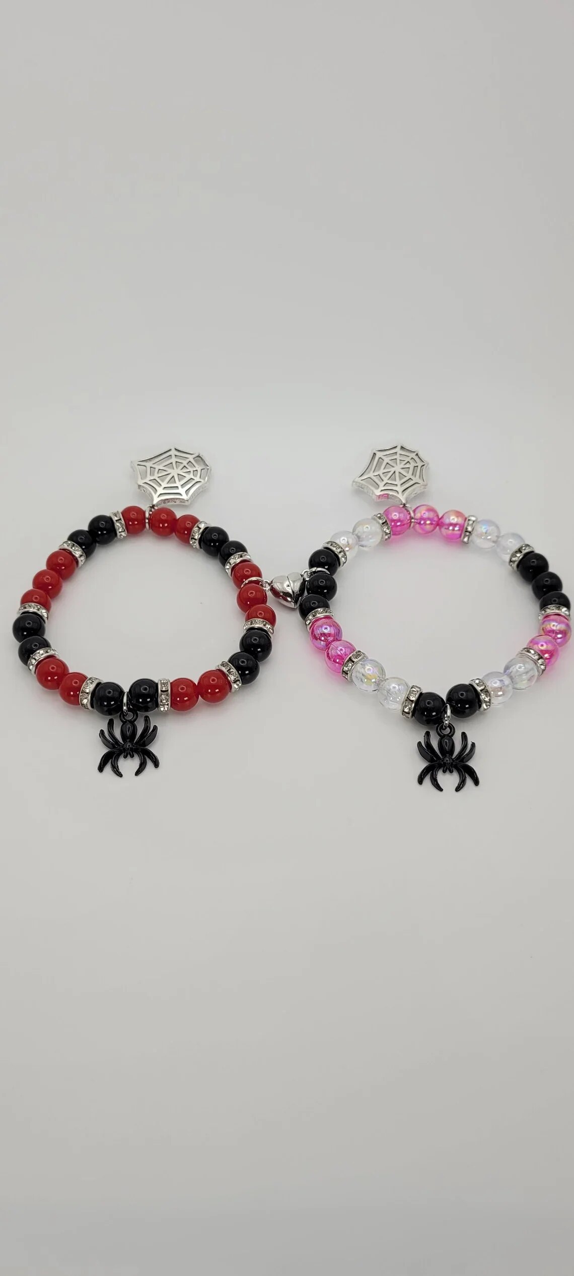 Spiderman Miles Morales Bracelet Gwen Stacy Set of Two Matching Couple Beaded Bracelets. 