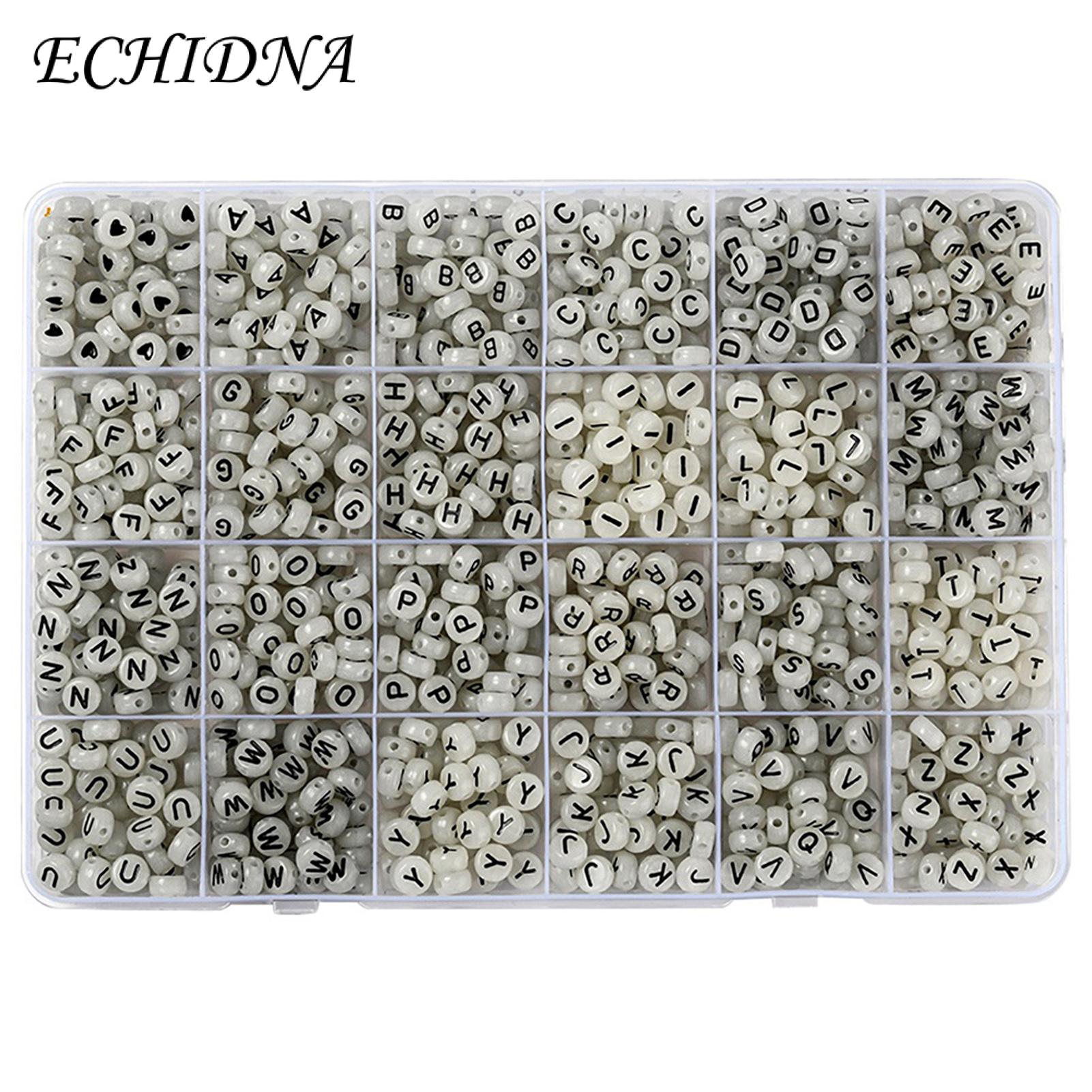 Uv Letter Beads 1200pcs Glow in the Dark Alphabet Beads Diy Jewelry Making Accessories for Bracelets Necklaces Glow Letter Beads