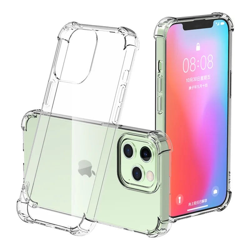 Anti-Yellow Clear Air Bag TPU Case for Iphone 15 14 13 Pro Max 11 12 Mini XS XR 13Pro 7 8 Plus Drop Protection Back Cover Cases