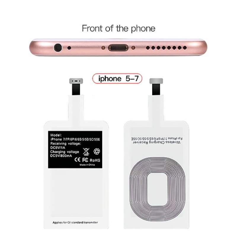 Wireless Charging Receiver QI Standard Micro USB A B Type-C Suitable For iPhone6S/7 Apple Samsung HUAWEI OPPO VIVO charge patch. 