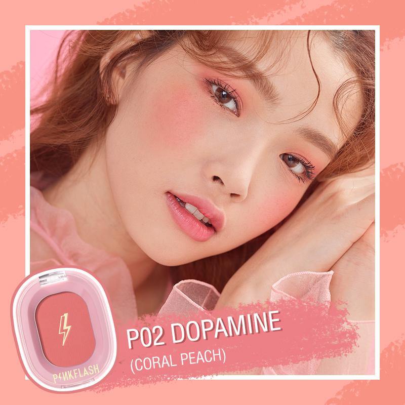 PinkFlash Blush #P02 (Dopamine) Oh My Honey Blush Face Makeup Blusher - Chic In Cheek Blush. 