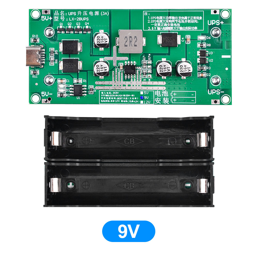 TZT Type-C 15W 3A 18650 Lithium Battery Charger Module DC-appropriateDC Boost Fast Charging UPS Power Supply/Converter 5V 9V 12V. 