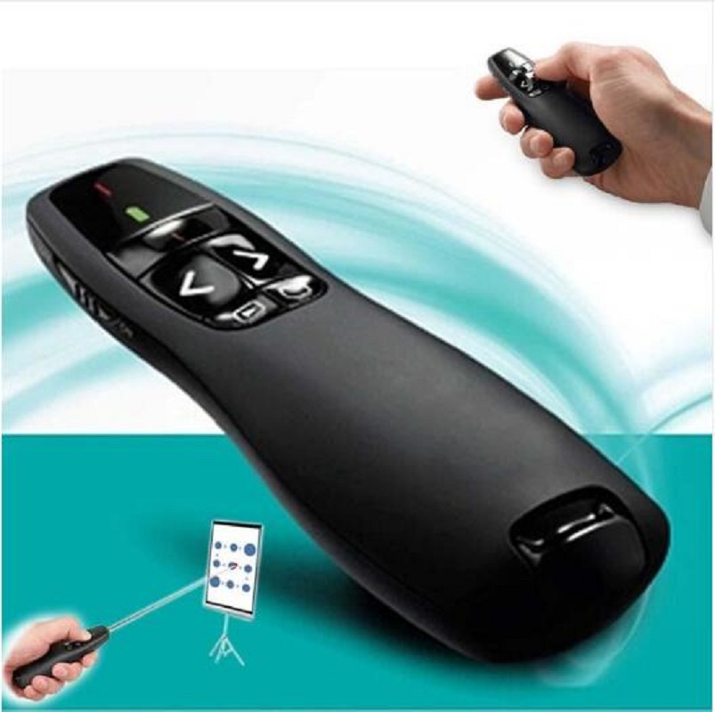 JSHFEI 5mw Wireless Presenter Red Laser Pointer R400 2.4Ghz USB PPT Remote Control for Powerpoint Presentation. 