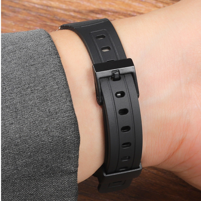 Watch Band Replacement Strap For Casio F-91W-1 F91WM F-84W F-94W A168w A158 AE-1200 1300 Black Resin Plastic Wrist Watchstrap with Pins. 