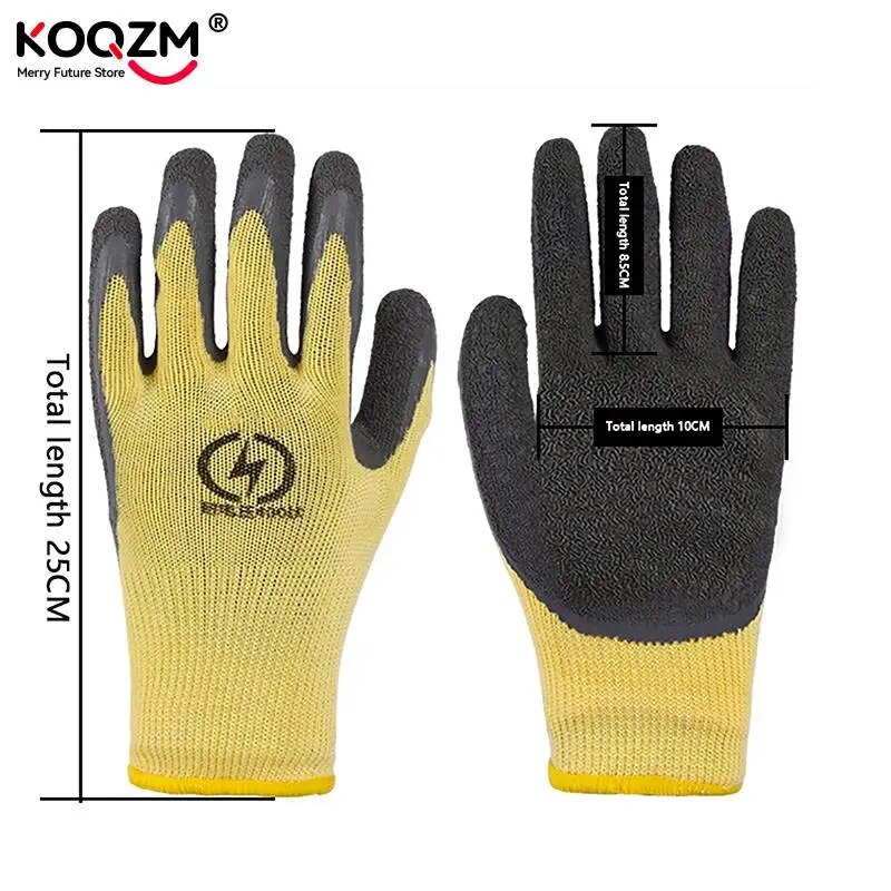 1pair Low Voltage Insulating Gloves 400V Ultra-thin Flexible Anti-electricity Security Anti-slip 220V Rubber Protective Gloves. 