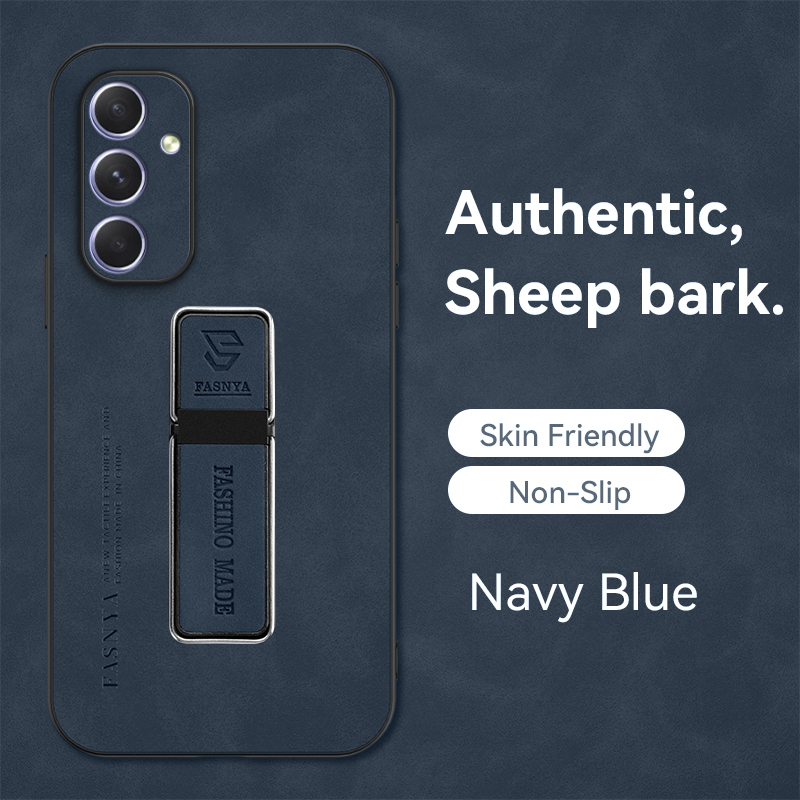 lthmy for Samsung Galaxy A54 5G case hard shockproof PU leather cellphone back cover phone casing Bracket Holder