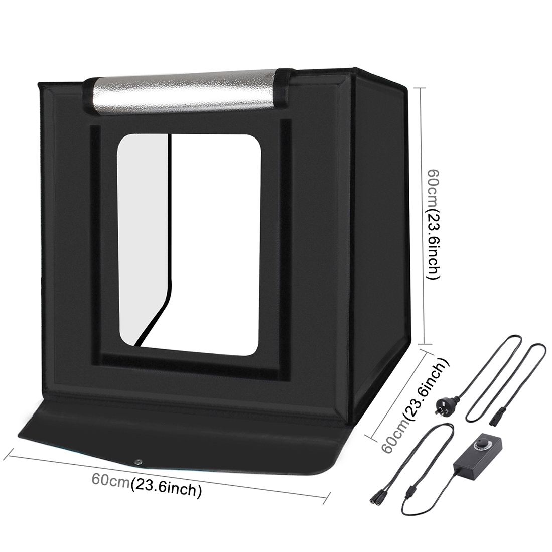 (Ready Now)PULUZ Photo Studio Light Box Portable 60 x 60 x 60 cm Light Tent LED 5500K White Light Dimmable Mini 36W Photography Studio Tent Kit with 6 Removable Backdrops. 