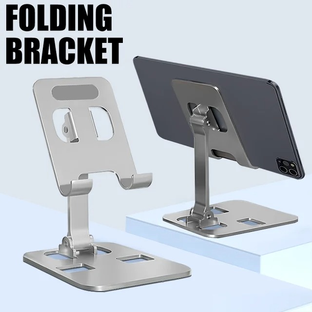 Universal All Aluminum Alloy Mobile Stand Foldable & Rotatable Metal Phone Holder Tablet Stand