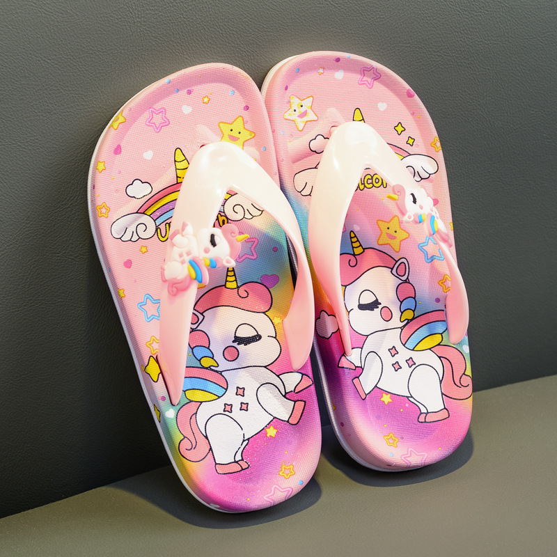 Unicorn Kids Slippers Summer Beach Shoe Anti Slip Girl Sandals