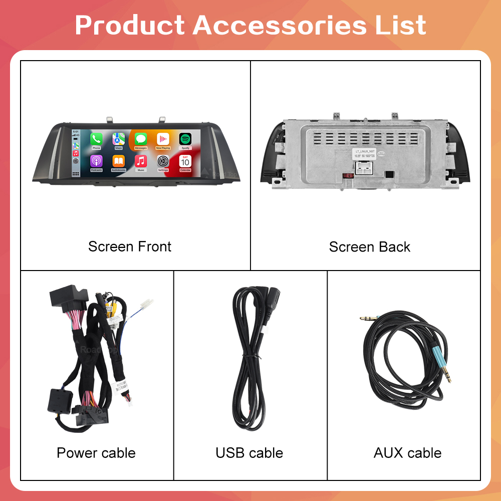 Wireless CarPlay Android Auto Car Radio Multimedia Player Linux Display Screen For BMW 5 Series F10 F11 2012-2017 CIC NBT. 