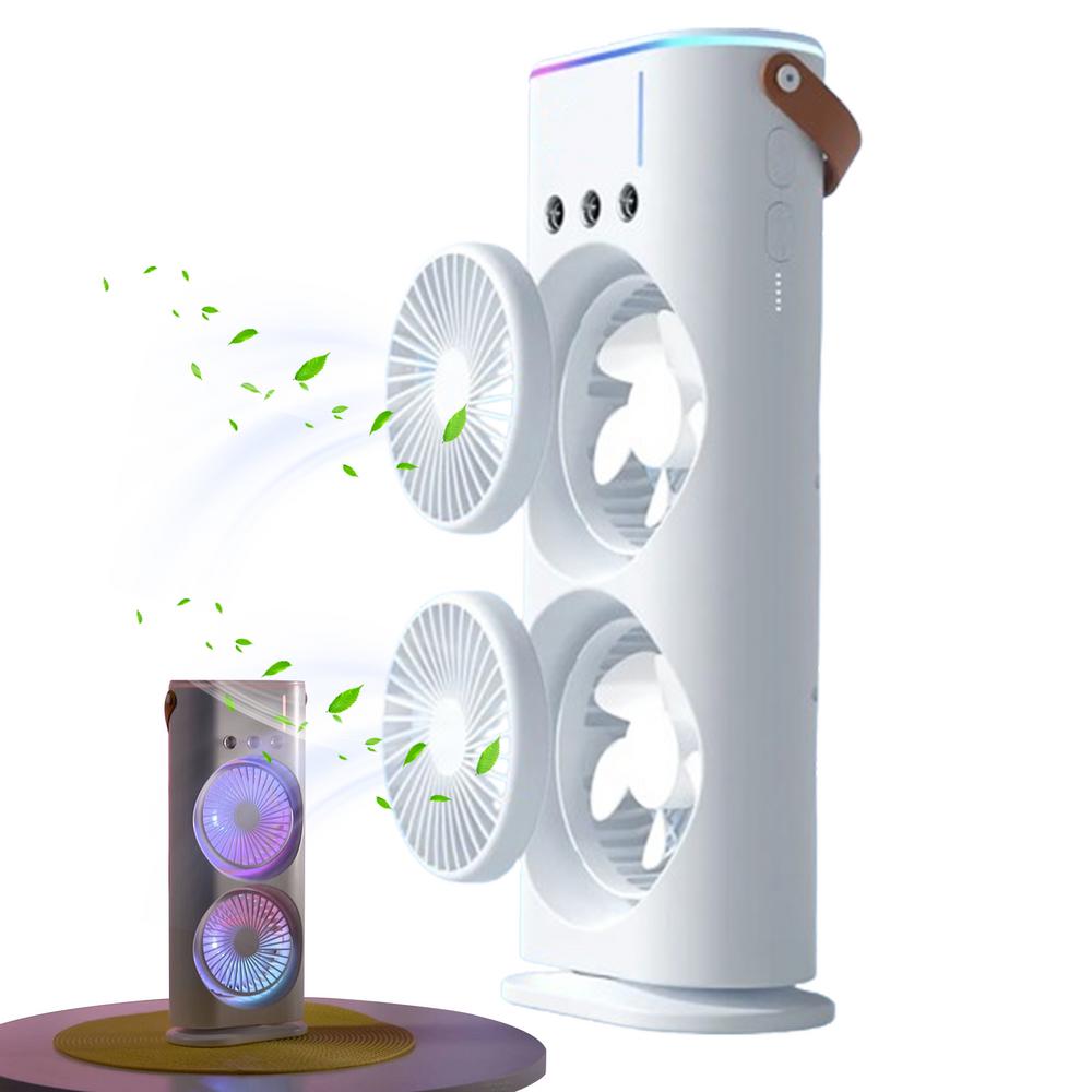 Remote Control Rechargeable Dual Head Spray Fan – Mist & Multi-Speed  Cooling | Daraz.com.bd