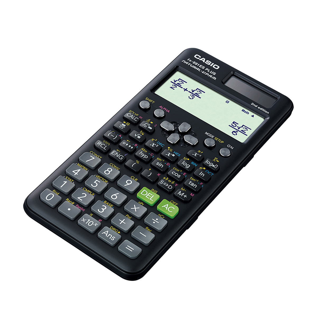 Casio FX-991ES PLUS-2 Scientific Calculator - Solar and Battery Powered-Black. 
