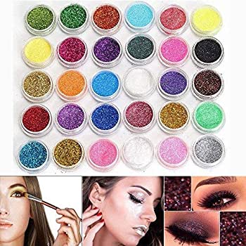 Combo of MUA Glitter Eyeshadow 12pcs set - eyeshadow palette and Eye lashes. 