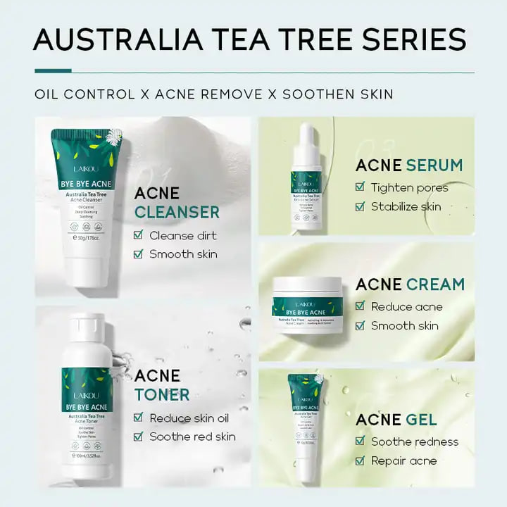 LAIKOU Australia Tea Tree Acne Toner Soothe Skin Oil Control Reduce Acne Pimples Tighten Shrink Pores- 100ml. 