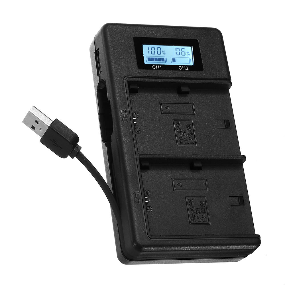 LP-E6N Batteries and Dual Battery Charger for Canon EOS R, EOS R5, EOS 90D, EOS 60D, EOS 70D, EOS 80D, EOS 5D II, 5D III, 5D IV, EOS 6D, EOS 6D II, EOS 7D, EOS 7D II, XC10, XC15 Cameras. 