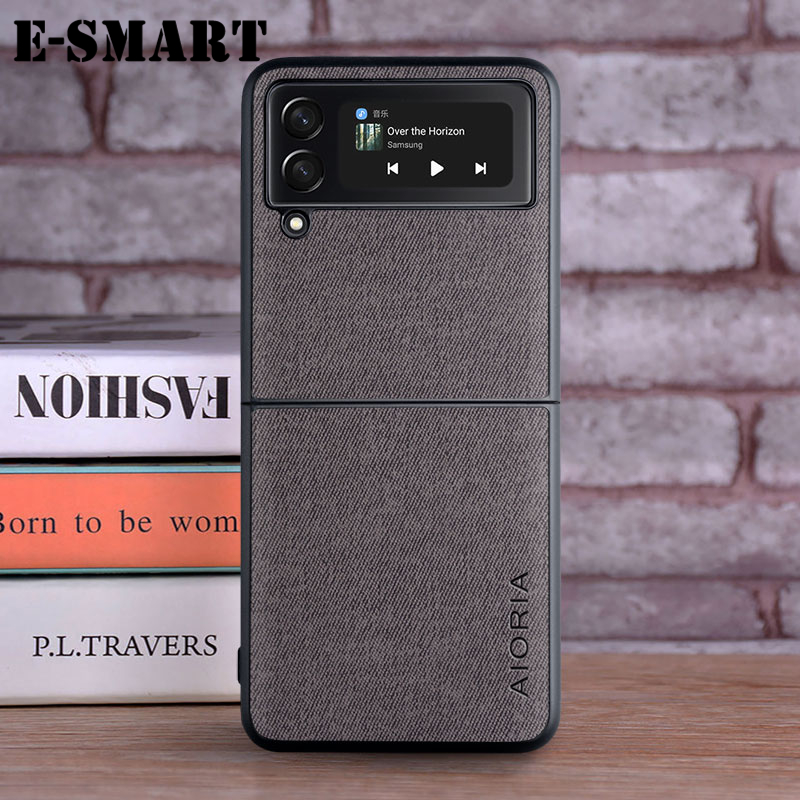 Cloth Phone Case For Samsung Galaxy Z Flip3 Case Linen Soft Back Cover With Silicone Frame Anti-knock Cases For Samsung Galaxy Z Flip 3