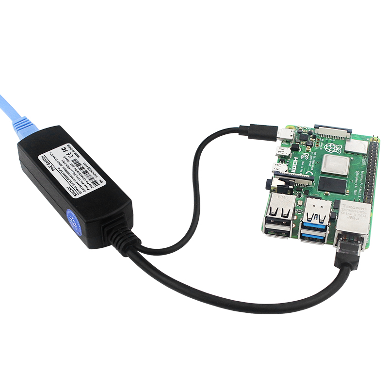 Raspberry Pi Gigabit PoE Splitter USB Type C IEEE 802.3af 10/100/1000Mbps Power over Ethernet 5V 3A/4A for Raspberry Pi 4B/5. 