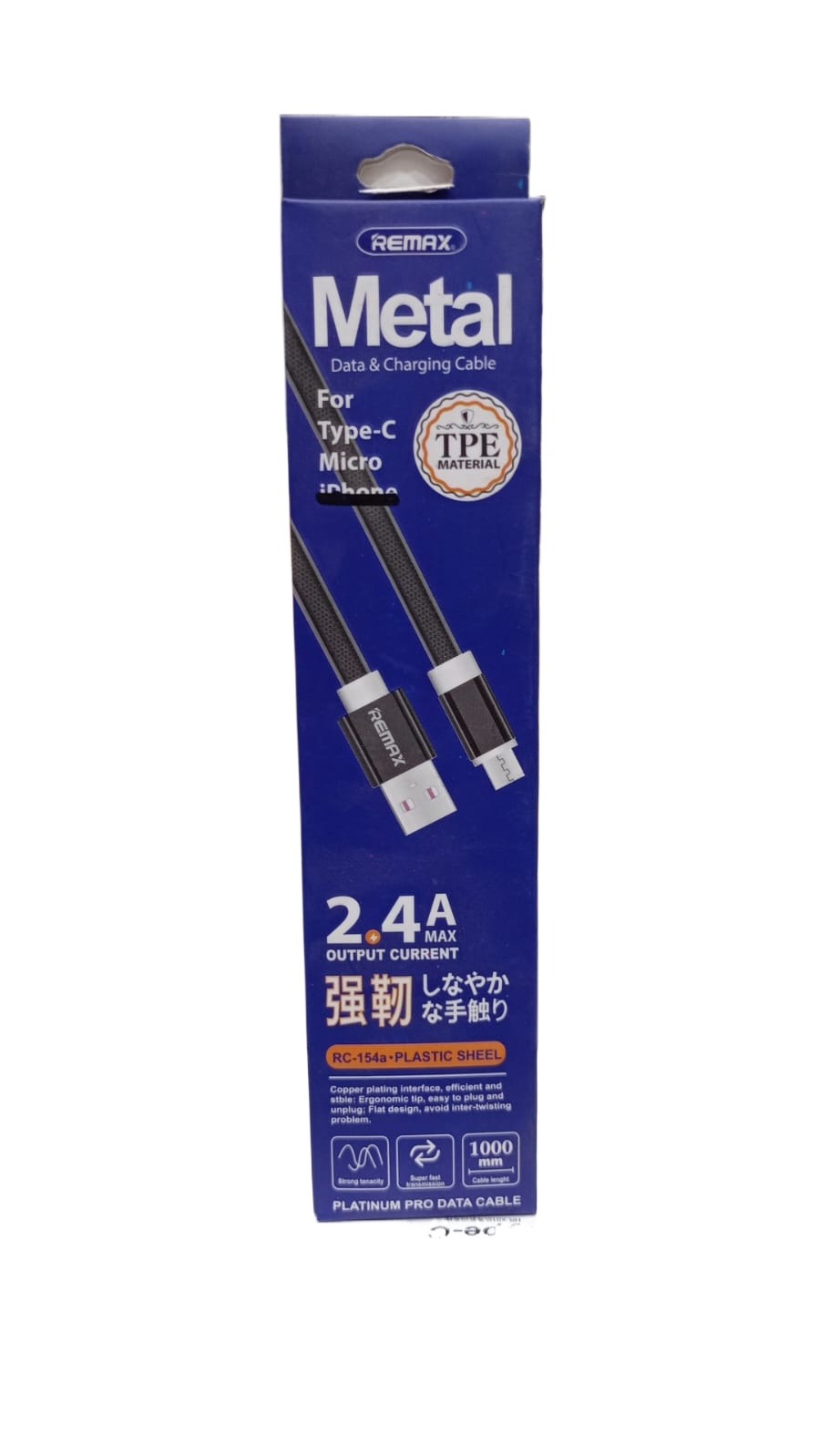 Remax Metal Type-C Fast Data Charging Cable In Good Quality By Our's Ponno