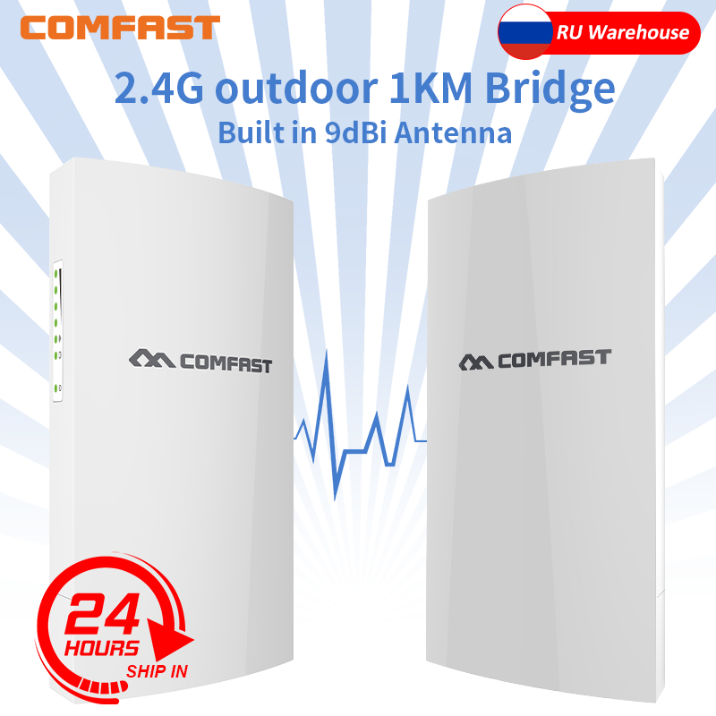 COMFAST CF-E130N 1KM 300Mbps 2.4Ghz açık Mini kablosuz erişim noktası köprü WIFI CPE erişim noktası 9dBi WI-FI anten Nanostation yönlendirici