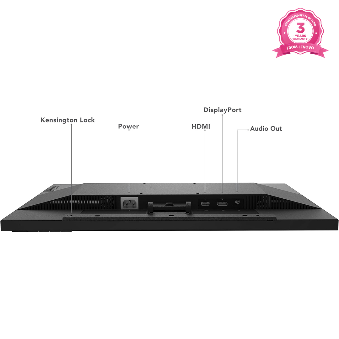 Lenovo L24q-35 24 Inch Ultraslim Monitor with vivid 2K QHD 2560 x 1440 resolution, 99% sRGB true-to-life color display and 3-side NearEdgeless panel. 