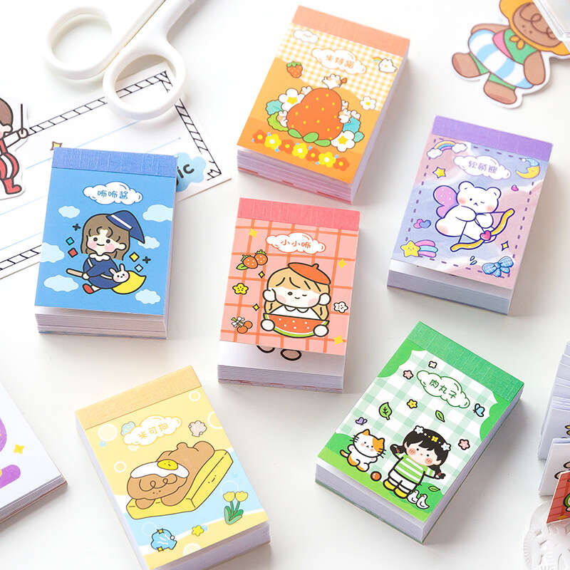 Message to the soft collection of small bean fresh and cute notebook diary, DIY material stickers, 50 sheets, 6 styles