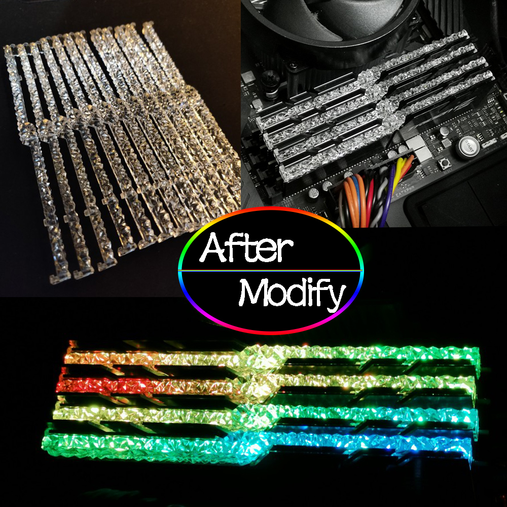 【YIYANGMAOYI111】Memory RAM Light Guide Bar Mod For Skill Z Neo RGB Change To Royal Band Improve Light Transmittance. 