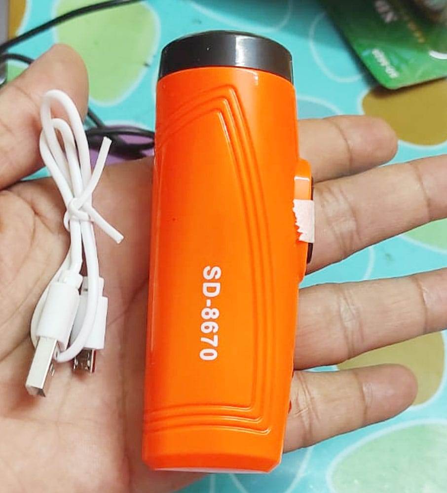 Rechargeable Led Flash Sd 8670 Torch Light - Illuminate Your Path With The Rechargeable Led Torch Light. 