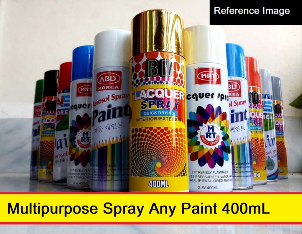 BLACK Color 400mL Spray Paint BLACK 400mL Multipurpose BLACK Spray Paint For Bike Metal Wood Motor Cycles Furniture BLACK Paint. 