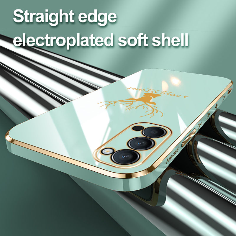 For OPPO Reno 4 Pro 5G Phone Case, Aesthetic Drop Resistant Straight Edge Electroplated Soft Shell. 