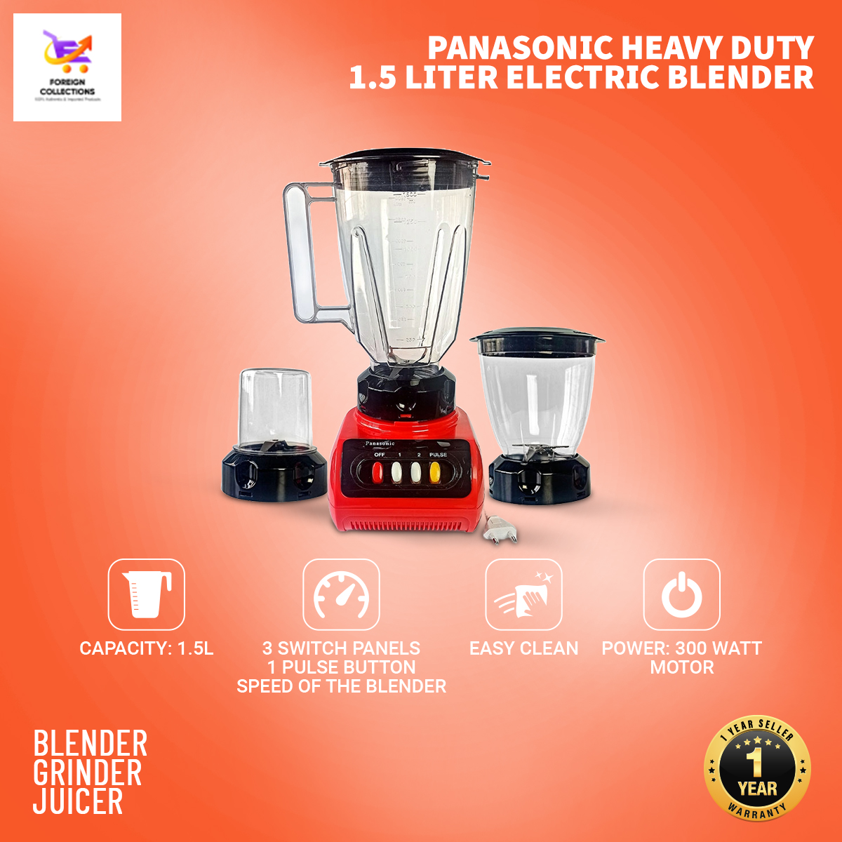 Top Selling heavy duty 1.5 liter Electric Panasonic Blender-Best Master Panasonic Blender & Juicer in Dhaka. 