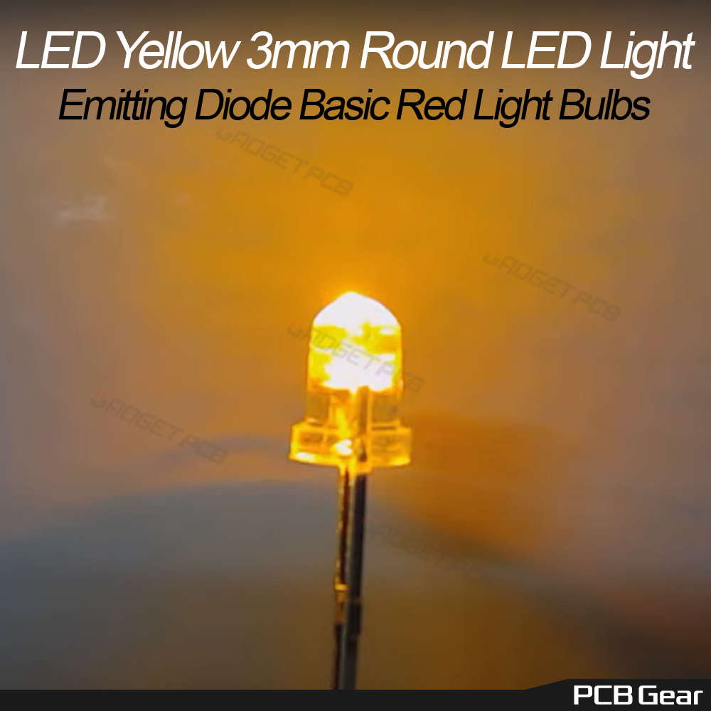 3MM Yellow Color LED light 3mm Round LED bulb Emitting Diode For Electronics Project Indicator Light LED. 