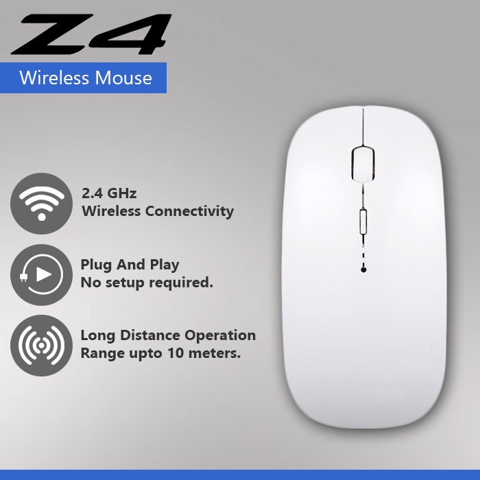Wireless Mouse Z4 Like Apple Mouse Supports Windows Android iOS Can be used for laptop desktop mini pc android tv 2.4 GHz wireless mouse dpi mouse. 