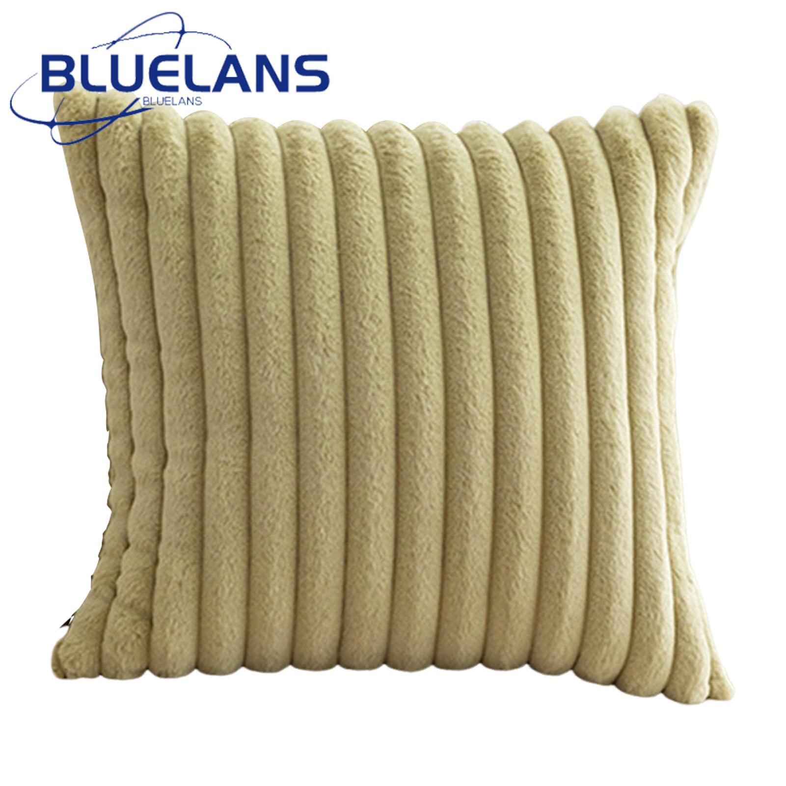 Home Decor Pillowcase Soft Plush Striped Pillowcase for Bedroom Living Room Sofa Decor Square Shape Pure Color Buyers' Favorite Hidden Zipper Pillowcase