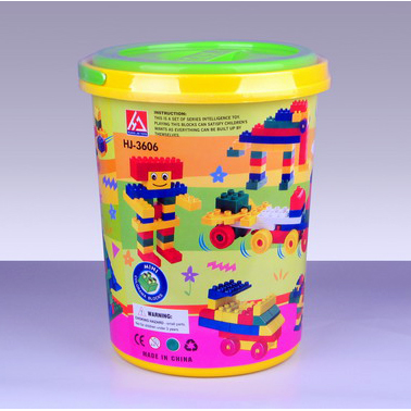 206 Pcs Building Blocks Puzzle Blocks for Kids Bucket to Store the item. 