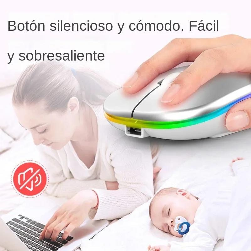 Bluetooth 5.2 Luminous Wireless Mouse USB Charging 2.4GHz Portable Wireless Mouse 1600DPI Gaming Mouse for Tablet Phone Computer. 