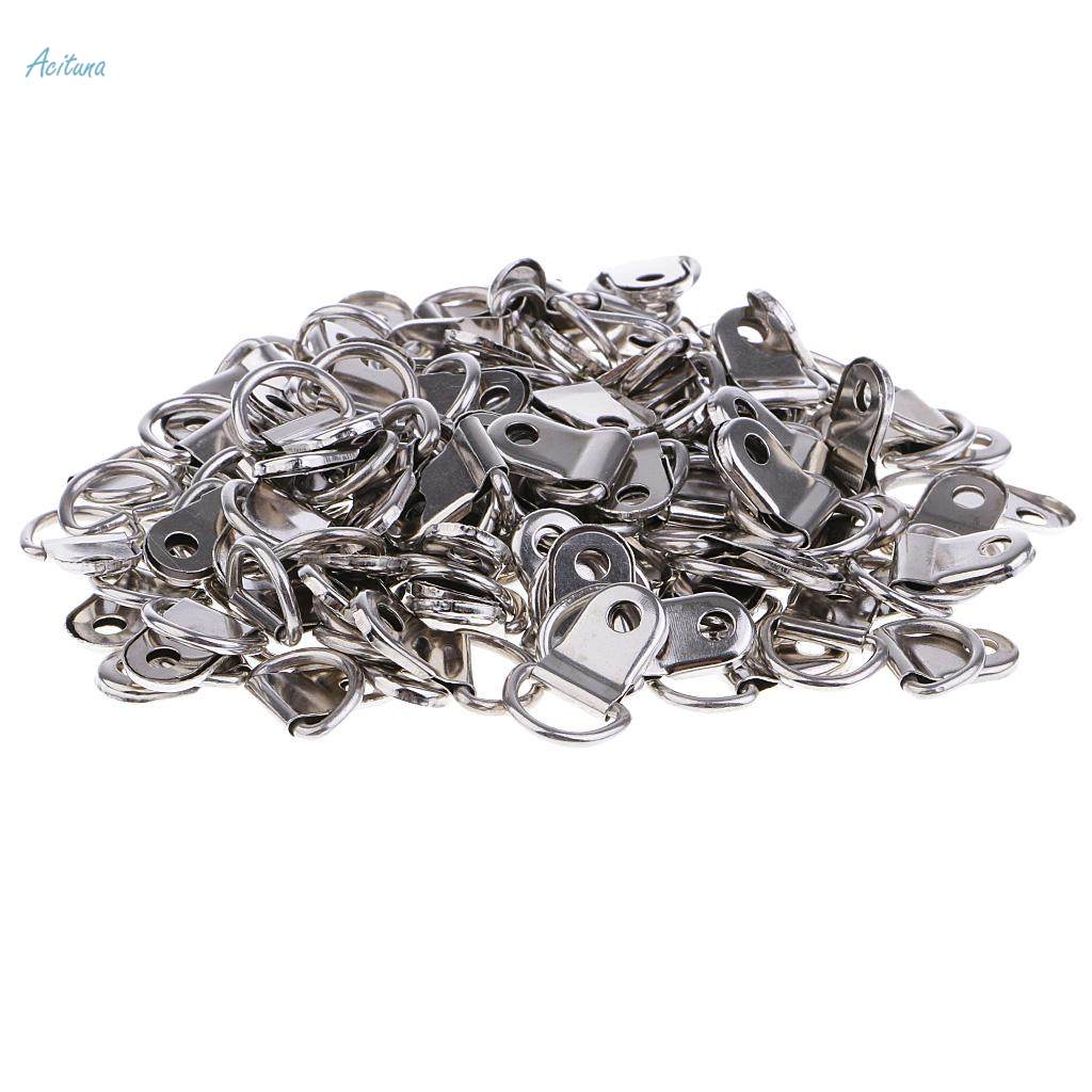 100x Photo Frame Hooks Single Hole D Ring Picture Frame Hanging Hanger. 