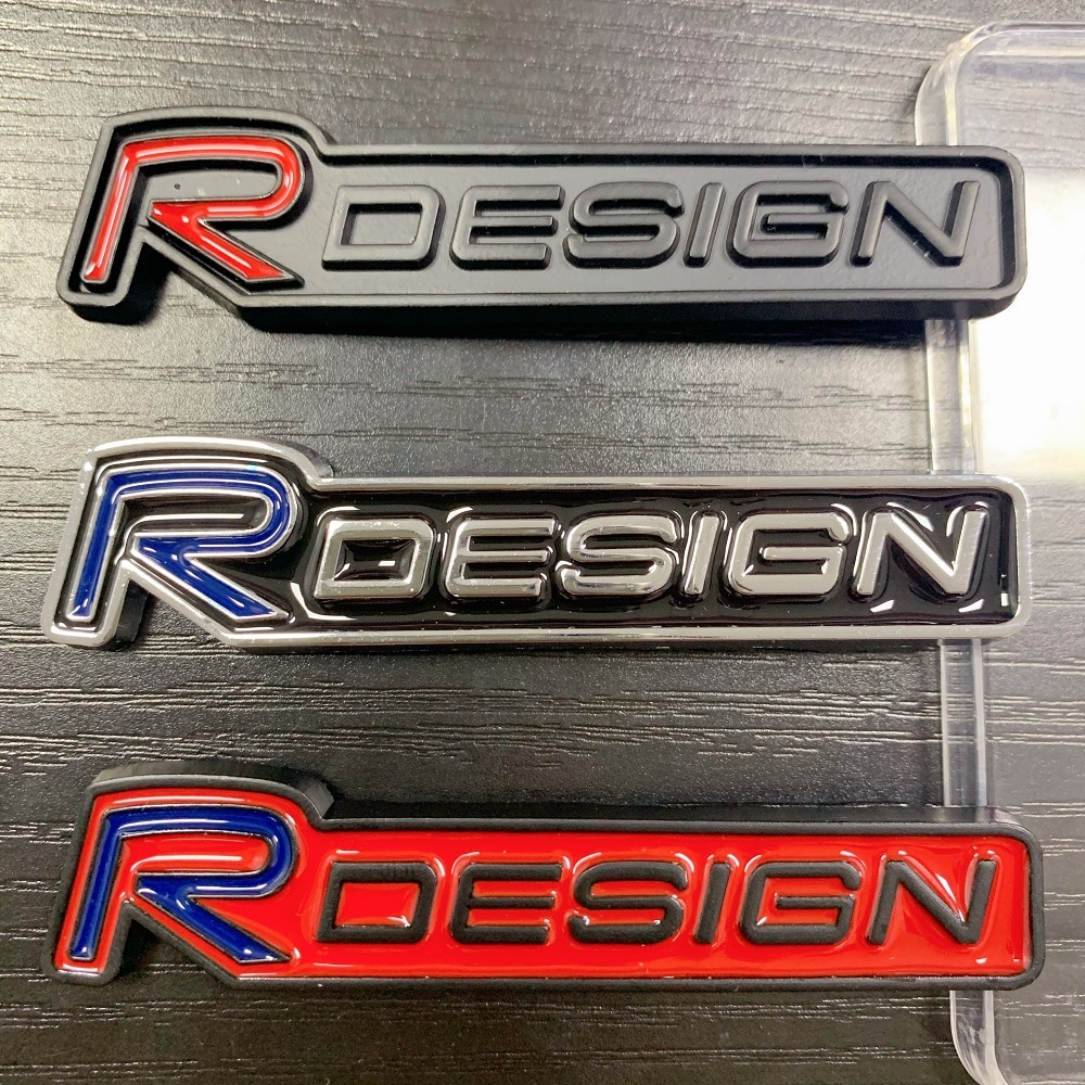 R design Car Styling Sticker 3D Badge Emblem For Volvo Rdesign XC90 S60 XC60 V70 S80 S40 V50 V40 V60 C30 S70 S90 V90 Accessories. 