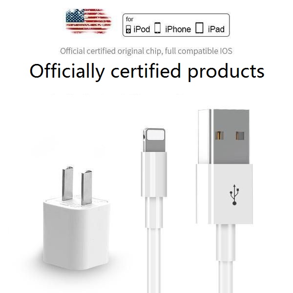 Iphone x, 8, 7, 6s, 6 plus, 5, 5c, 5s এর জন্য কেবল সহ usb iphone চার্জার a1385-সাদা