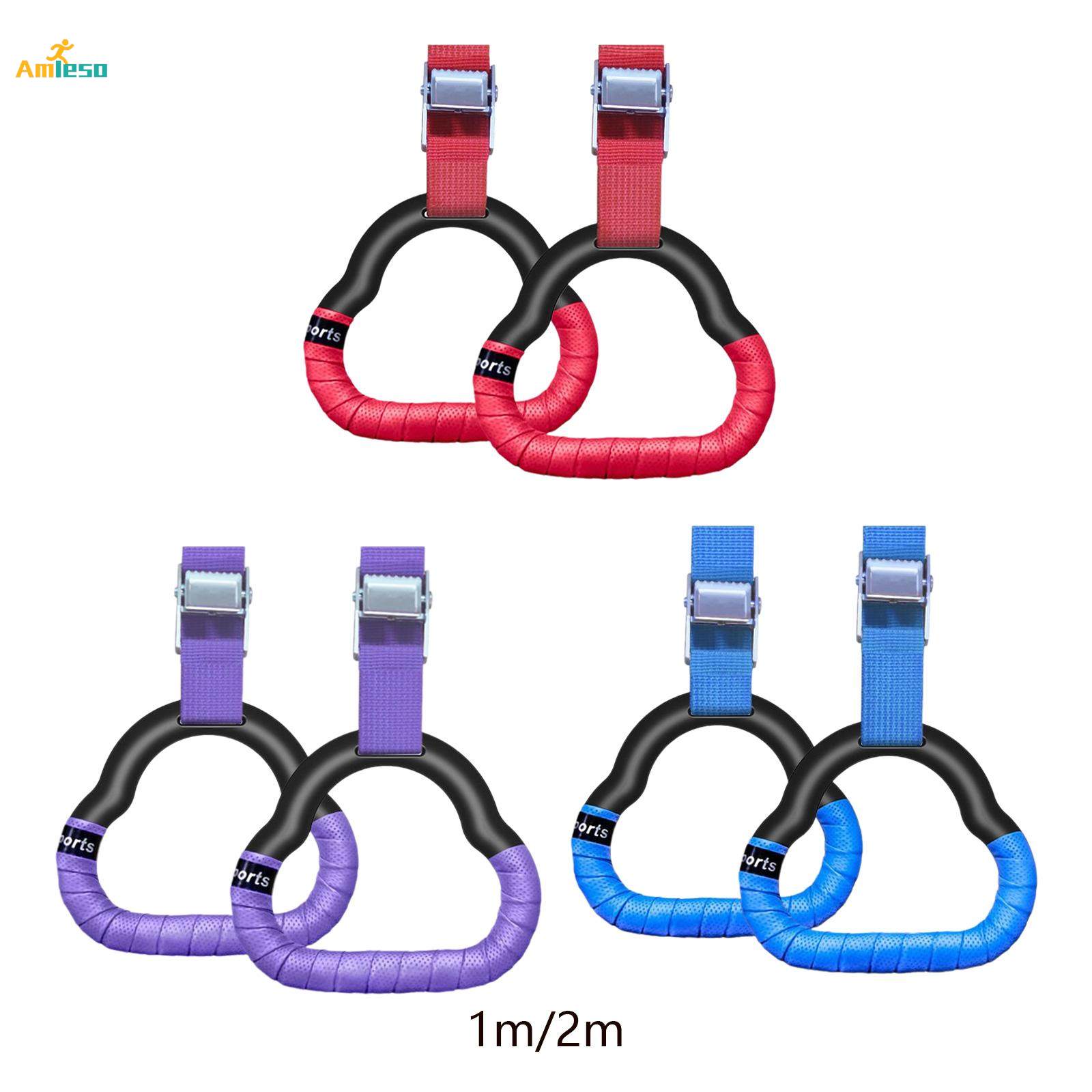 Gymnastics Rings Bar Attachment for Kids Adjustable Pull up Rings Training for. 