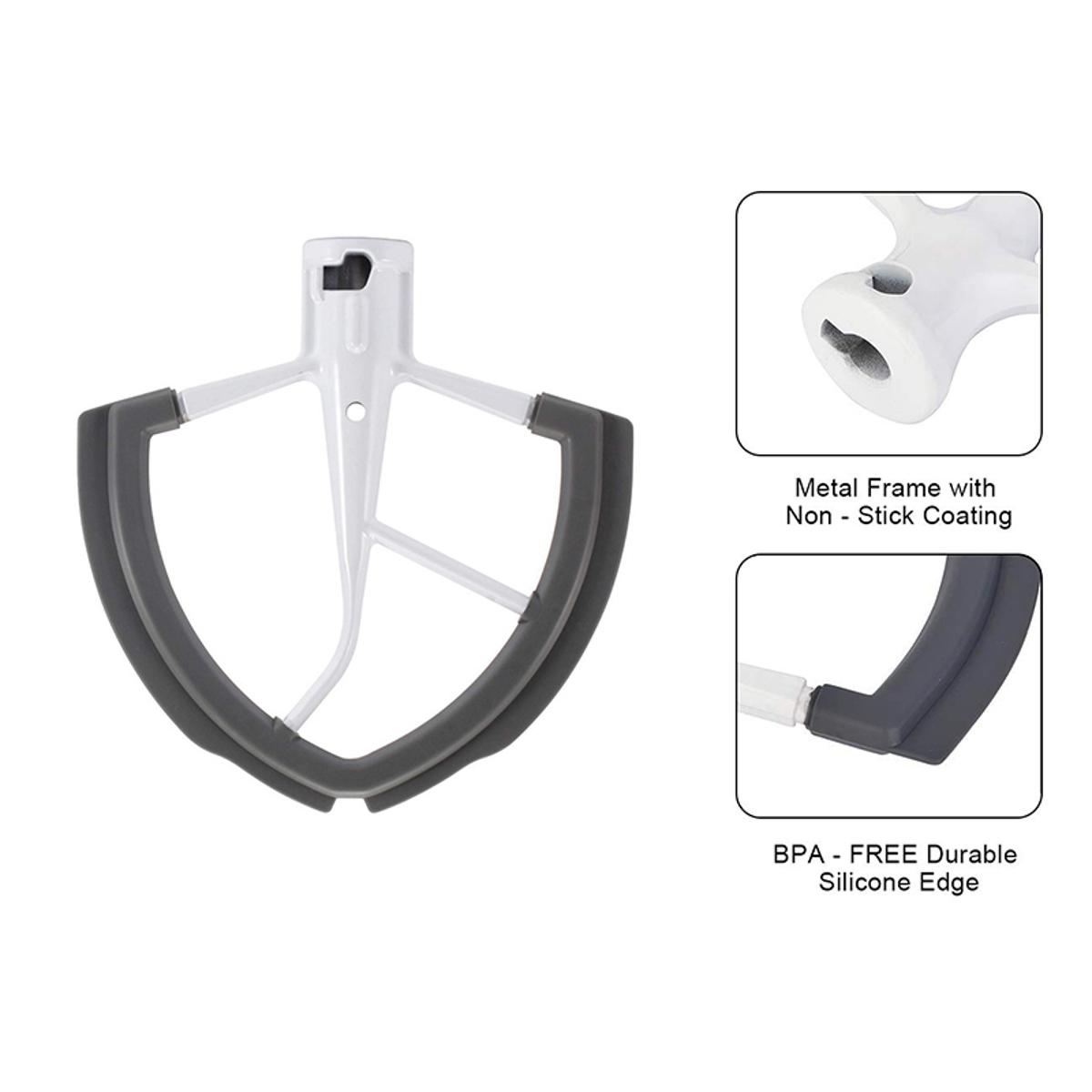 Flex Edge Beater for KitchenAid Bowl-Lift Stand Mixer - 6 Quart Dough Mixing Paddle with Flexible Silicone Edges