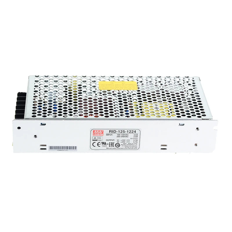 Mean Well RID-125-1224 AC/DC 133.2W/3.7A 12V/24V Dual Output Switching Power Supply meanwell online store. 